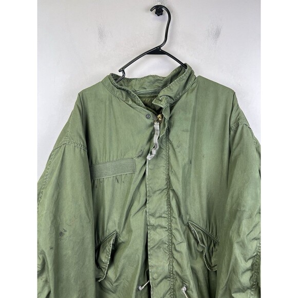 VTG 80s US M65Military Fish Tail Parka Extreme Cold Weather Green Men's Size L - Picture 2 of 9